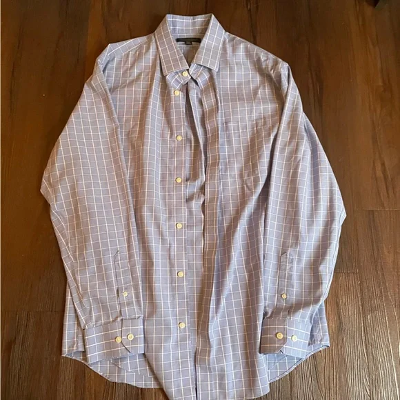 slim fit dress slacks Non-Iron Cotton Plaid Dress Shirt with Contrast Trim